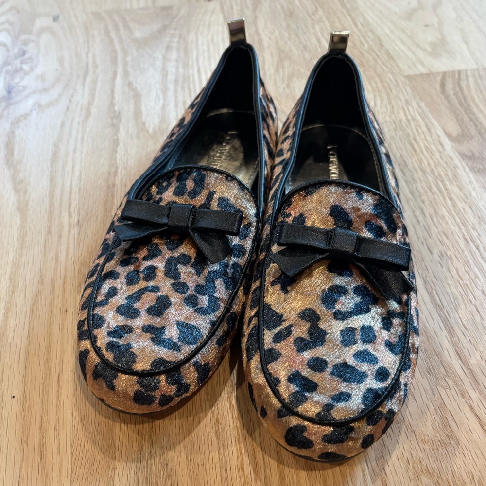 🐆 J.Crew crewcuts Leopard Print Loafers with a sweet bow— kids size 4 - Picture 10 of 10